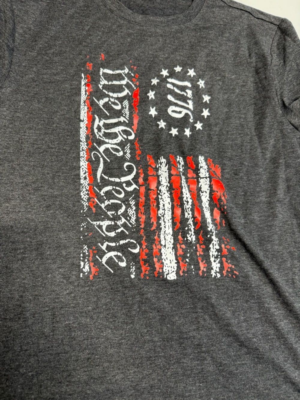 3/$20 We the People 1776 Patriotic American Flag Graphic Tee Womens Shirt Summer - Picture 2 of 4